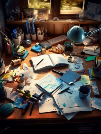 Generative AI : messy deskの素材