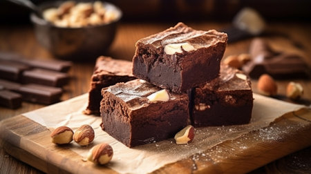 Generative AI : macadamia nut fudge browniesの素材