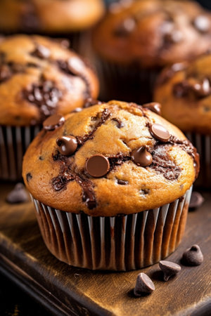 Generative AI : homemade skinny double chocolate banana muffinsの素材