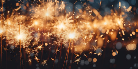 Generative AI : sparkler blurred backgroundの素材