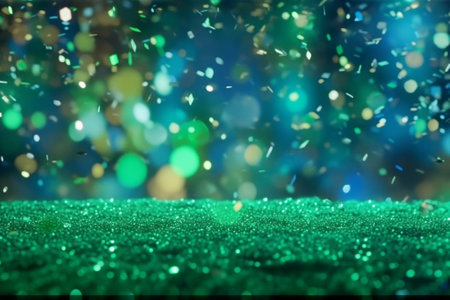 Generative AI : New year 2016 made with green glitterの素材