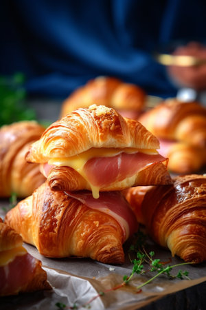 Generative AI : croissant ham cheeseの素材