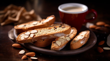 Generative AI : white chocolate biscotti Christmas and new years dessertsの素材