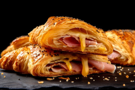 Generative AI : croissant ham cheeseの素材