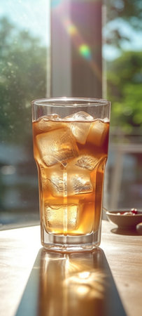Generative AI : homemade cold brew iced coffee summer beverageの素材