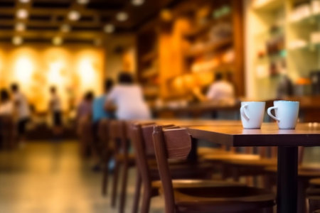 Generative AI : Blur coffee shop backgroundの素材