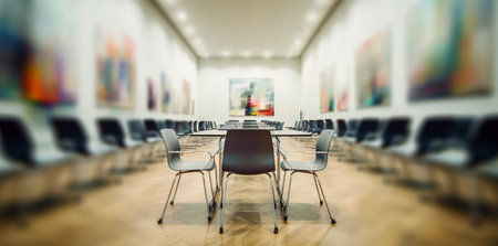 Generative AI : Blur or Defocus image of art center backgroundの素材