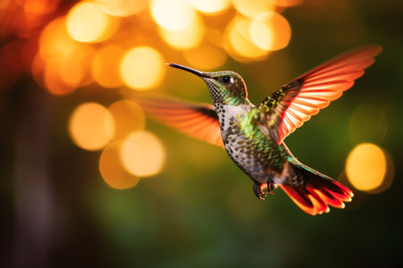 Generative AI : defocused bokeh lights filtered bird bokeh blurred backgroundの素材