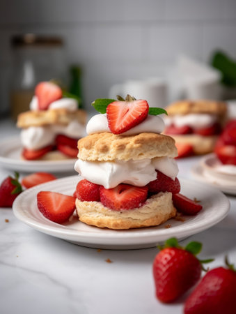 Generative AI : homemade fresh strawberry sconesの素材