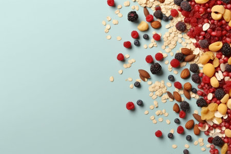 Generative AI : dried mixed berries backgroundの素材