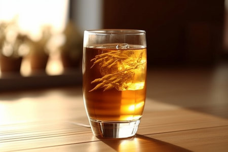 Generative AI : fermented drink glass of jun tea healthy natural probioticの素材