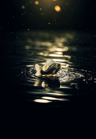 Generative AI : dead fish floated in the dark pollution waterの素材