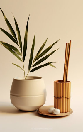 Generative AI : reusable bamboo straw zero waste eco living conceptの素材