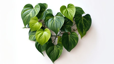 Generative AI : house plant heart leaf Philodendron vine in white potの素材
