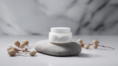 Generative AI : white cosmetic beeswax pellets in white bowl on wooden backgroundの素材