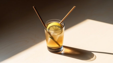 Generative AI : reusable bamboo straw zero waste eco living conceptの素材