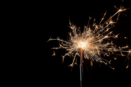 Generative AI : sparkler blurred background black and white imagesの素材