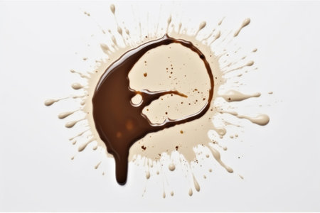 Generative AI : coffee stains on white backgroundの素材
