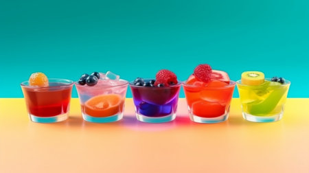 Generative AI : sweet jelly flavor fruit colorful dessertの素材