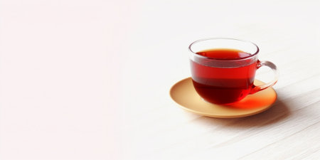 Generative AI : cascara coffee cherry tea in glass on white table background ecofriendly unique drinkの素材