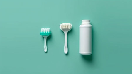 Generative AI : bammboo toothbrush and tablets toothpaste on white background eco friendly plastic free dental hygiene liestyleの素材