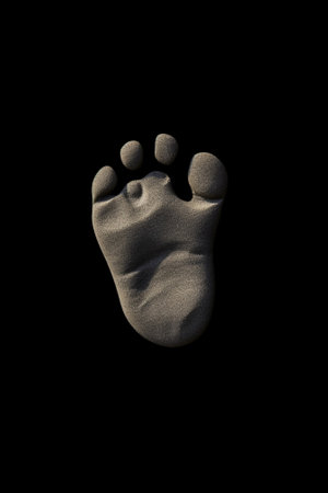 Generative AI : dog footprint on concrete backgroundの素材
