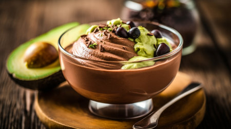 Generative AI : Vegan chocolate beet cake with avocado frosting decorated with nuts and seedsの素材