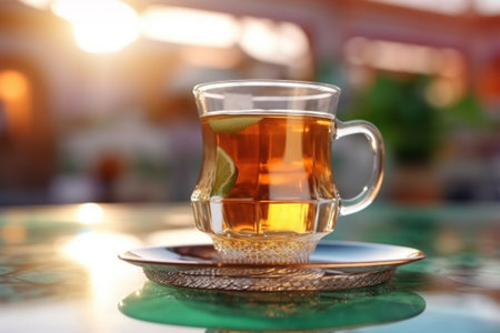 Generative AI : Mint green tea Moroccan traditional drinkの素材