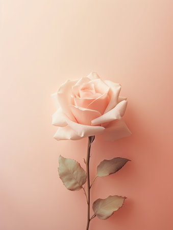 Generative AI : Beautiful rose on pink pastel background Close up Romantic conceptの素材