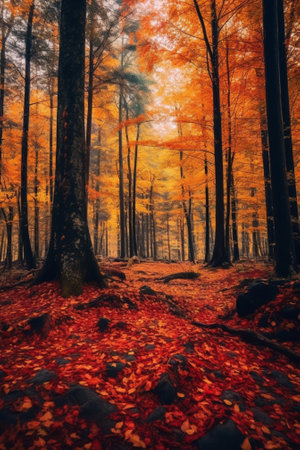 Generative AI : Autumn forestの素材