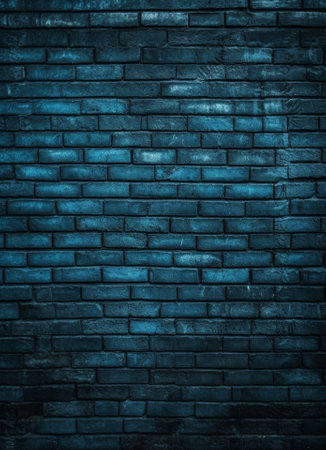 Generative AI : blue background old brick wall texture backgroundの素材