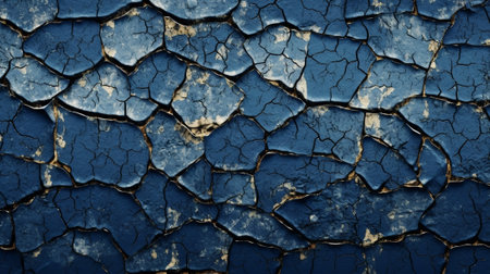 Generative AI : distressed background cracked wall or floor tile texture dark blue background seamlessの素材