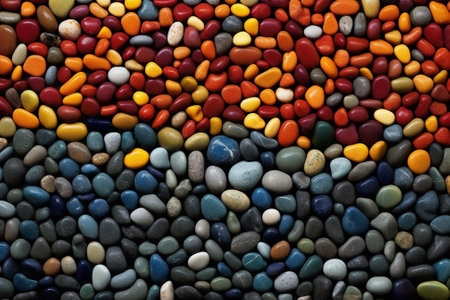 Generative AI : colorful round stones wall backgroundの素材