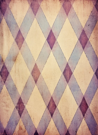 Generative AI : old paper texture retro rhombus backgroundの素材