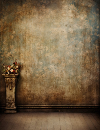 Generative AI : old grunge interior vintage backgroundの素材