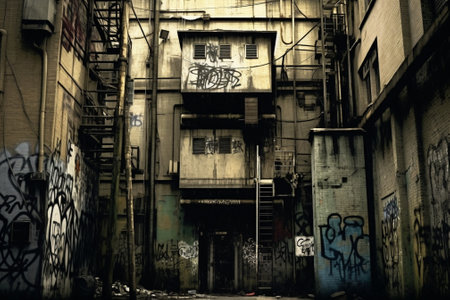 Generative AI : old grunge metallic slumの素材