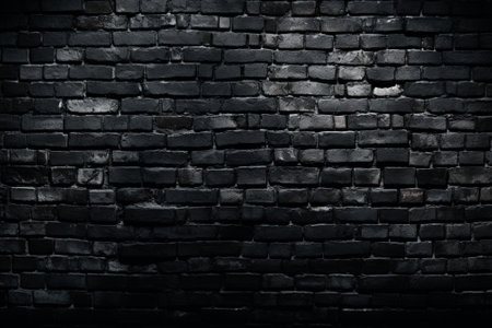Generative AI : black background texture brick wall texture backgroundの素材
