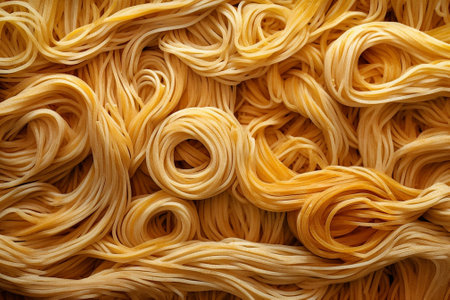 Generative AI : Background from dry raw yellow big spaghettiの素材