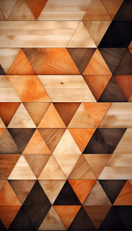Generative AI : Vector lowpoly triangular modern style old wood texture vectorの素材