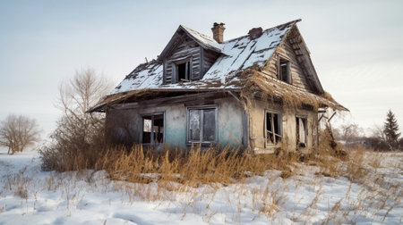 Generative AI : old abandoned houseの素材