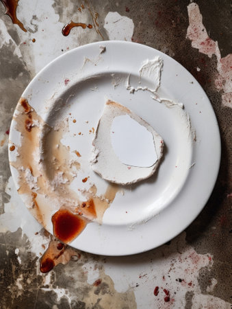 Generative AI : old dessert plate and spoonの素材