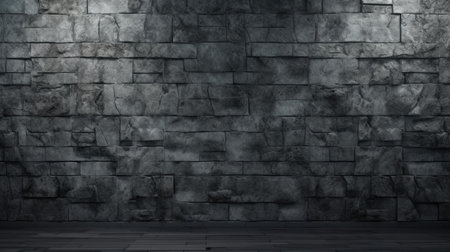 Generative AI : old stone wall texture dark backgroundの素材