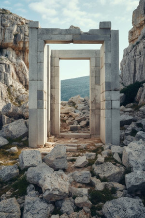 Generative AI : Ruins of ancient Lycian town Olympos in Turkeyの素材