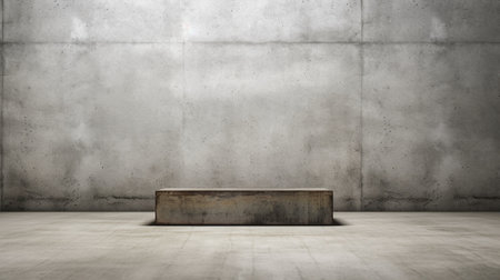 Generative AI : corner of old concrete room gray backgroundの素材