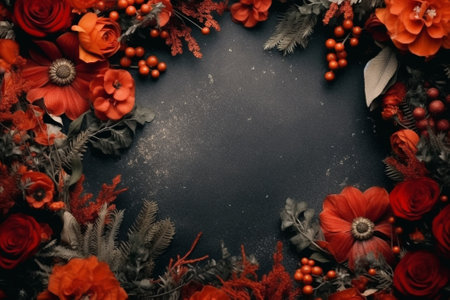 Generative AI : Floral holiday backgroundの素材