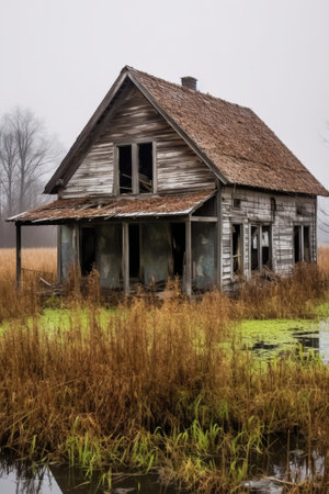 Generative AI : old abandoned houseの素材