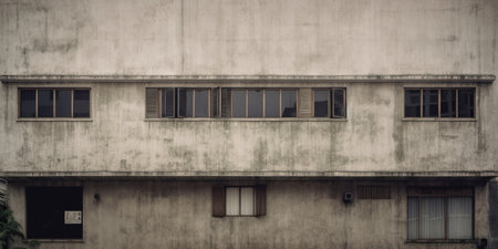 Generative AI : old abandoned building urban backgroundの素材