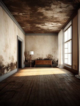 Generative AI : grungy tiled roomの素材