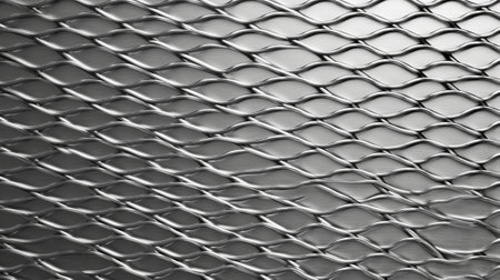 Generative AI : silver background metal texture grid patternの素材