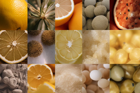 Generative AI : Spa set collage made from nine photosの素材